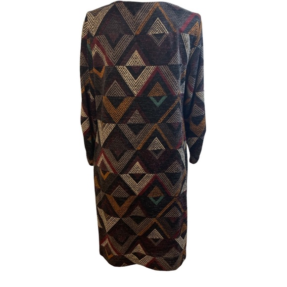 Perceptions New York Multicolored Arrow Pattern 3/4 Sleeve Dress With Lining - Picture 5 of 8